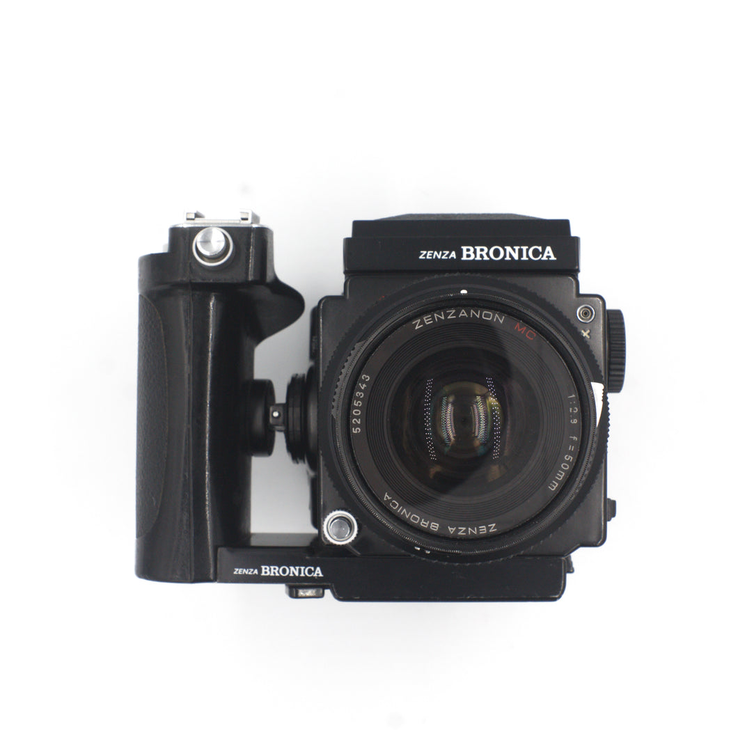 Bronica ETRS kit w/ 50mm f2.8 & Waist level prism.